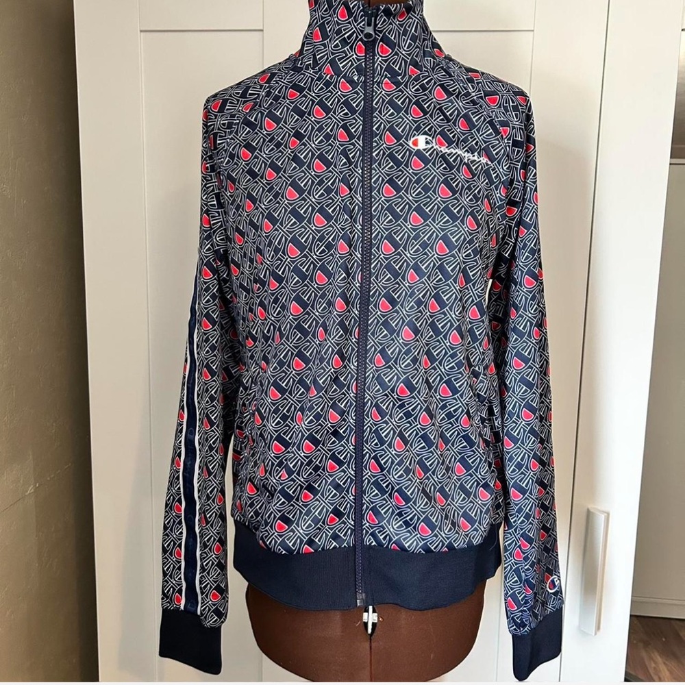 Champion Women's Navy and Red Bomber Jacket